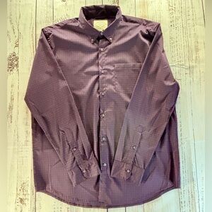 St. John’s Bay Men’s Button-Up Shirt XL | Maroon & Blue Plaid | Classic Fit